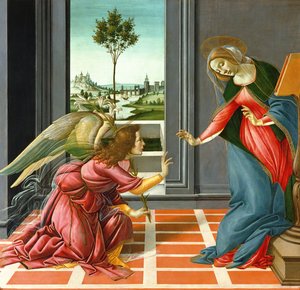 Annunciation (tempera på panel),1489